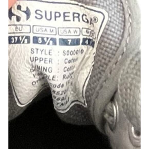 Womens Superga 2750 Cotu Classic Canvas Sneakers Size 7 Gray White - Picture 6 of 6